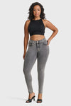 N.O.W® Denim - High Waisted - Full Length - Grey + Yellow Stitching 4