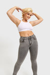 N.O.W® Denim - High Waisted - Full Length - Grey + Yellow Stitching 5