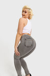 N.O.W® Denim - High Waisted - Full Length - Grey + Yellow Stitching 6