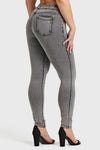 N.O.W® Denim - High Waisted - Full Length - Grey + Yellow Stitching 2
