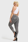 N.O.W® Denim - High Waisted - Full Length - Grey + Yellow Stitching 10