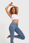 N.O.W® Denim - High Waisted - Full Length - Light Blue + Yellow Stitching 6