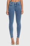 N.O.W® Denim - High Waisted - Full Length - Light Blue + Yellow Stitching 11
