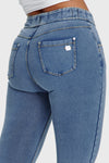 N.O.W® Denim - High Waisted - Full Length - Light Blue + Yellow Stitching 8