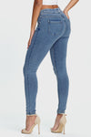 N.O.W® Denim - High Waisted - Full Length - Light Blue + Yellow Stitching 7