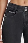 N.O.W® Denim - High Waisted - 7/8 Length - Black + Black Stitching 11