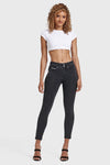 N.O.W® Denim - High Waisted - 7/8 Length - Black + Black Stitching 5