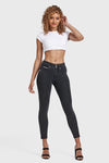 N.O.W® Denim - High Waisted - 7/8 Length - Black + Black Stitching 6