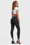 N.O.W® Denim - High Waisted - 7/8 Length - Black + Black Stitching 7