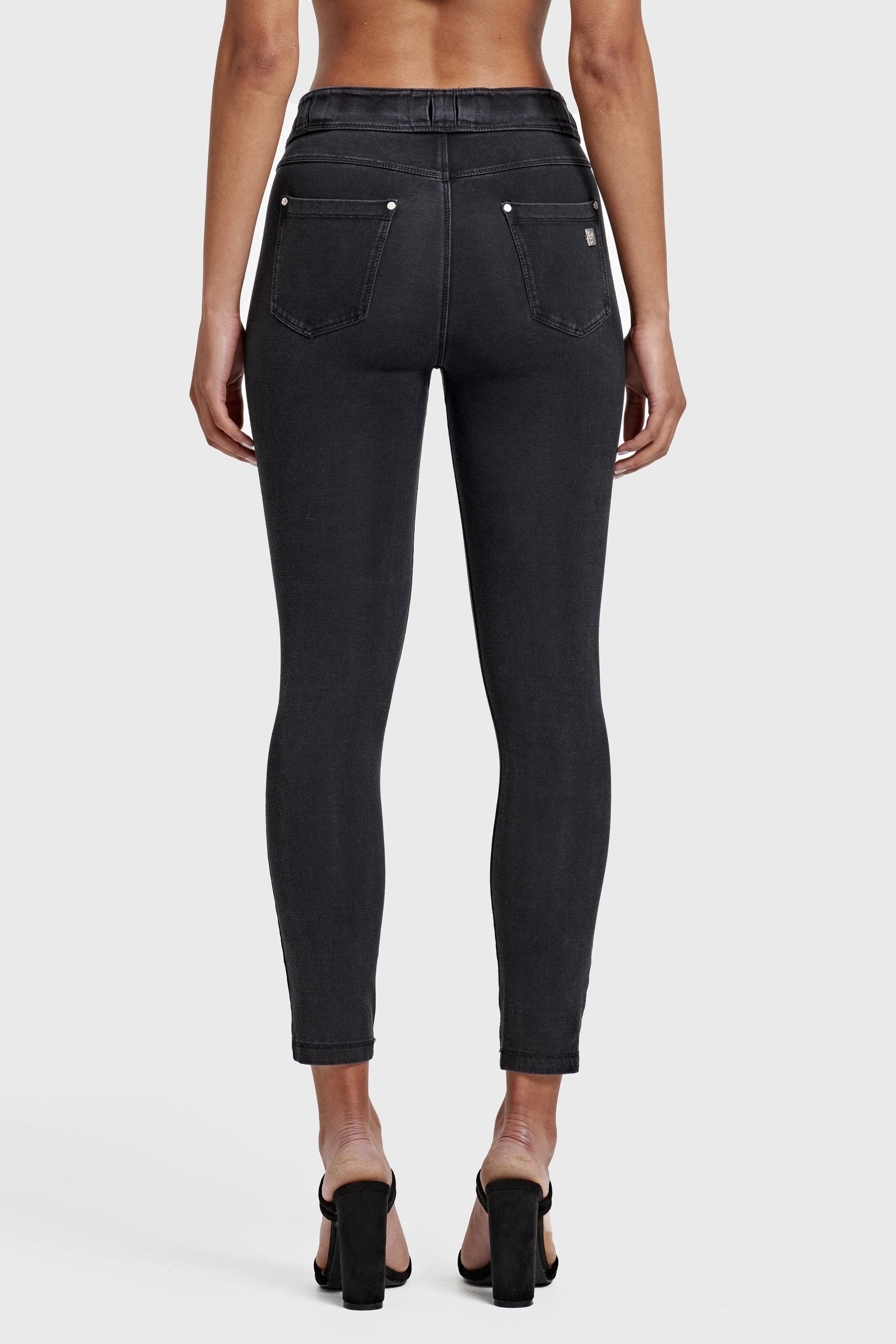 N.O.W® Denim - High Waisted - 7/8 Length - Black + Black Stitching 9