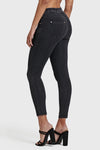 N.O.W® Denim - High Waisted - 7/8 Length - Black + Black Stitching 10