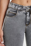 N.O.W® Denim - High Waisted - 7/8 Length - Grey + Yellow Stitching 8