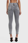 N.O.W® Denim - High Waisted - 7/8 Length - Grey + Yellow Stitching 5