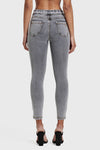 N.O.W® Denim - High Waisted - 7/8 Length - Grey + Yellow Stitching 5