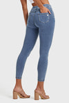 N.O.W® Denim - High Waisted - 7/8 Length - Light Blue + Yellow Stitching 14
