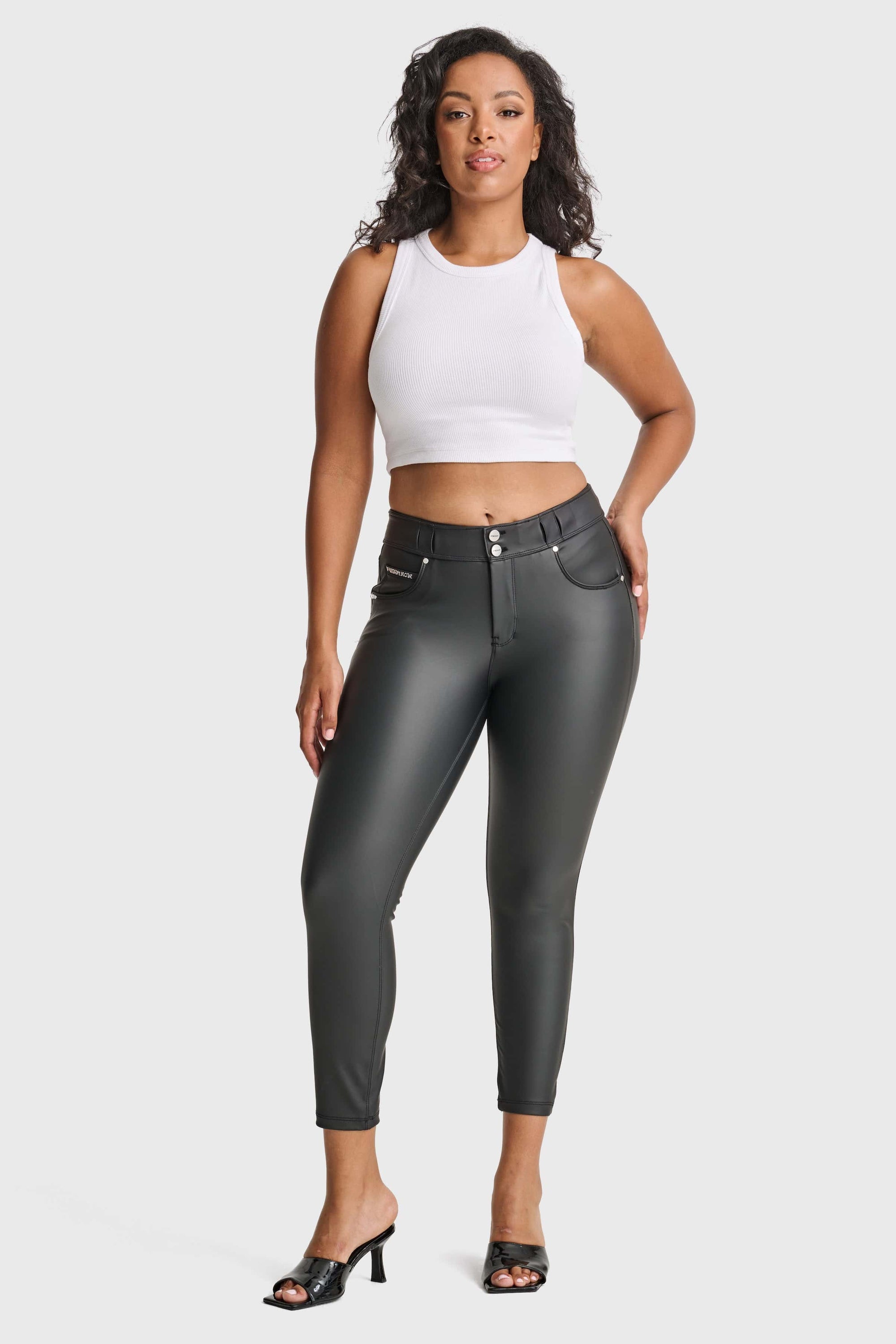 N.O.W® Faux Leather - High Waisted - 7/8 Length - Black 4