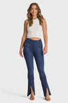 N.O.W® Denim - High Waisted - 7/8 Flare - Dark Blue + Blue Stitching 1