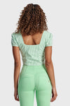 Pinstripe Crop - White + Green 3