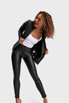 Faux Biker Leather Jacket - Black 7