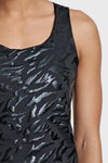 Sports Tank Top Tonal Zebra Print - Black 7