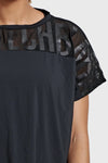 Oversized Mesh Insert Top - Black 5