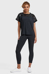 Oversized Mesh Insert Top - Black 2