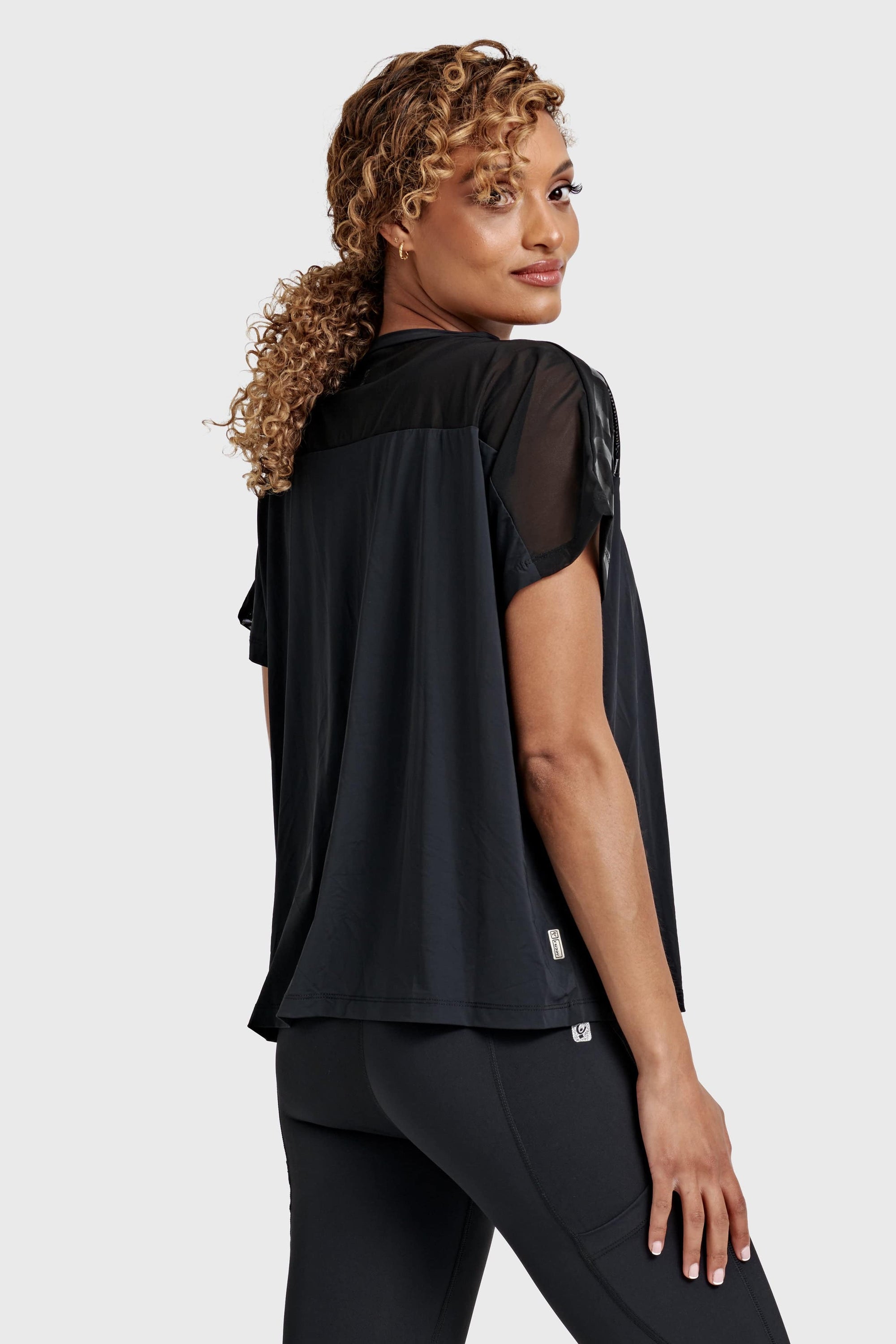 Oversized Mesh Insert Top - Black 7
