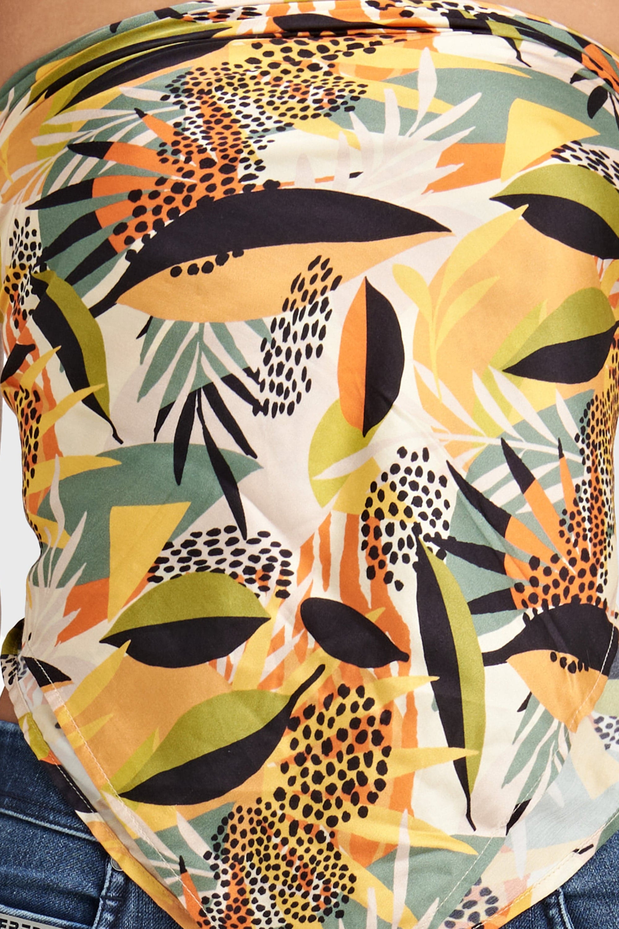 Multi-Way Scarf Top - Floral Orange 5
