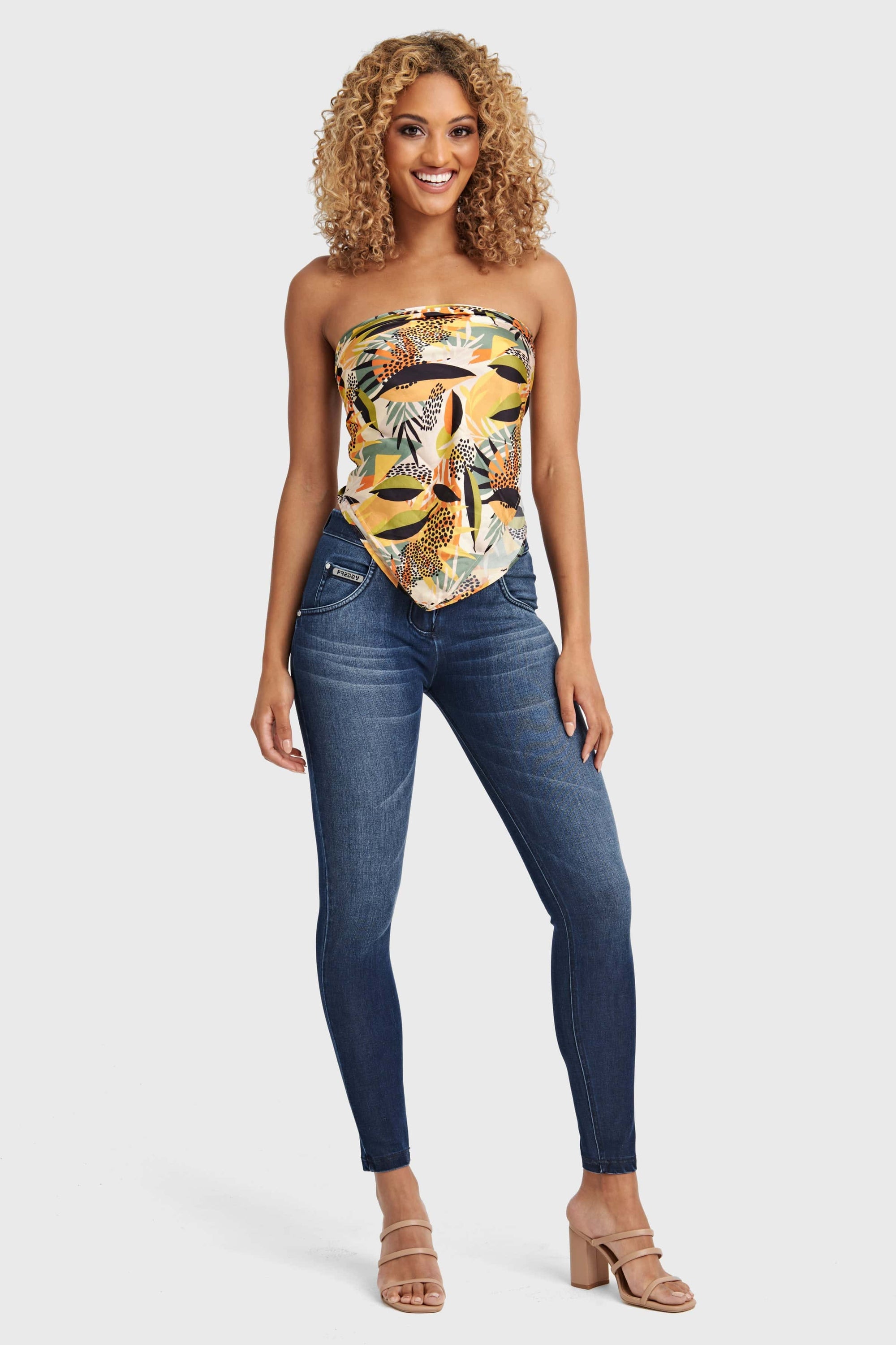 Multi-Way Scarf Top - Floral Orange 3