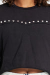 Cropped Jumper - Black with Metal Studs 5