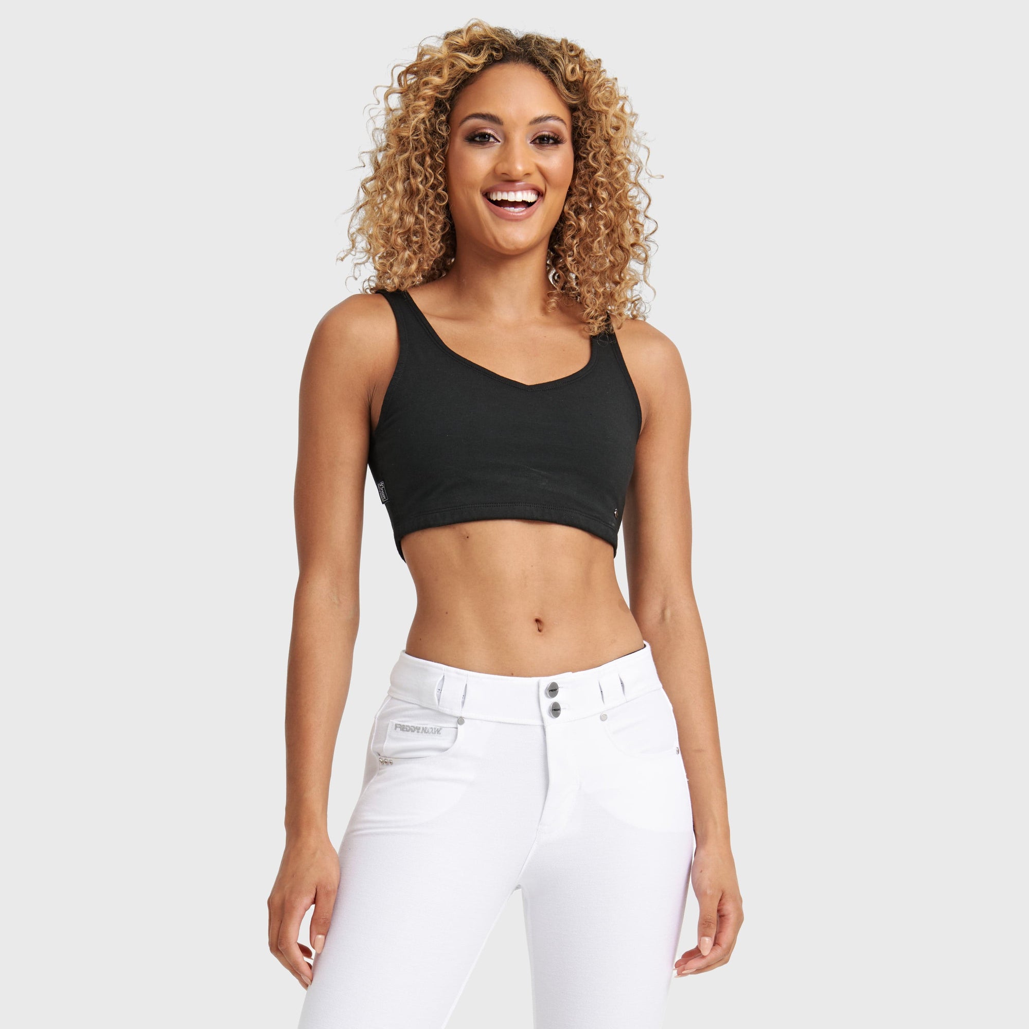 Cropped Tank Top - Black 1
