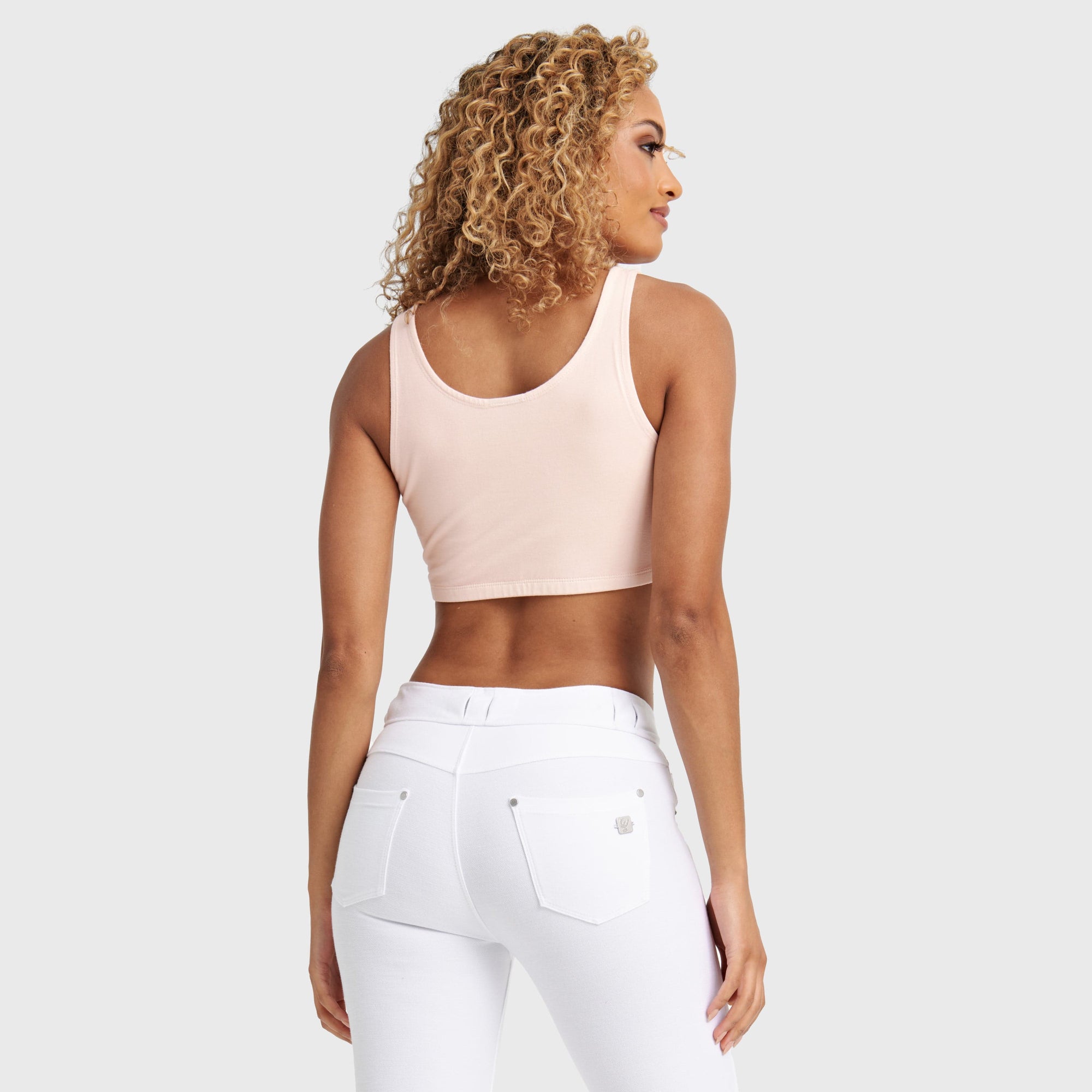 Cropped Tank Top - Peach 2