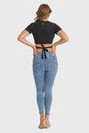 Cropped Wrap Around T Shirt - Black 2