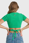 Cropped Wrap Around T Shirt - Green 4