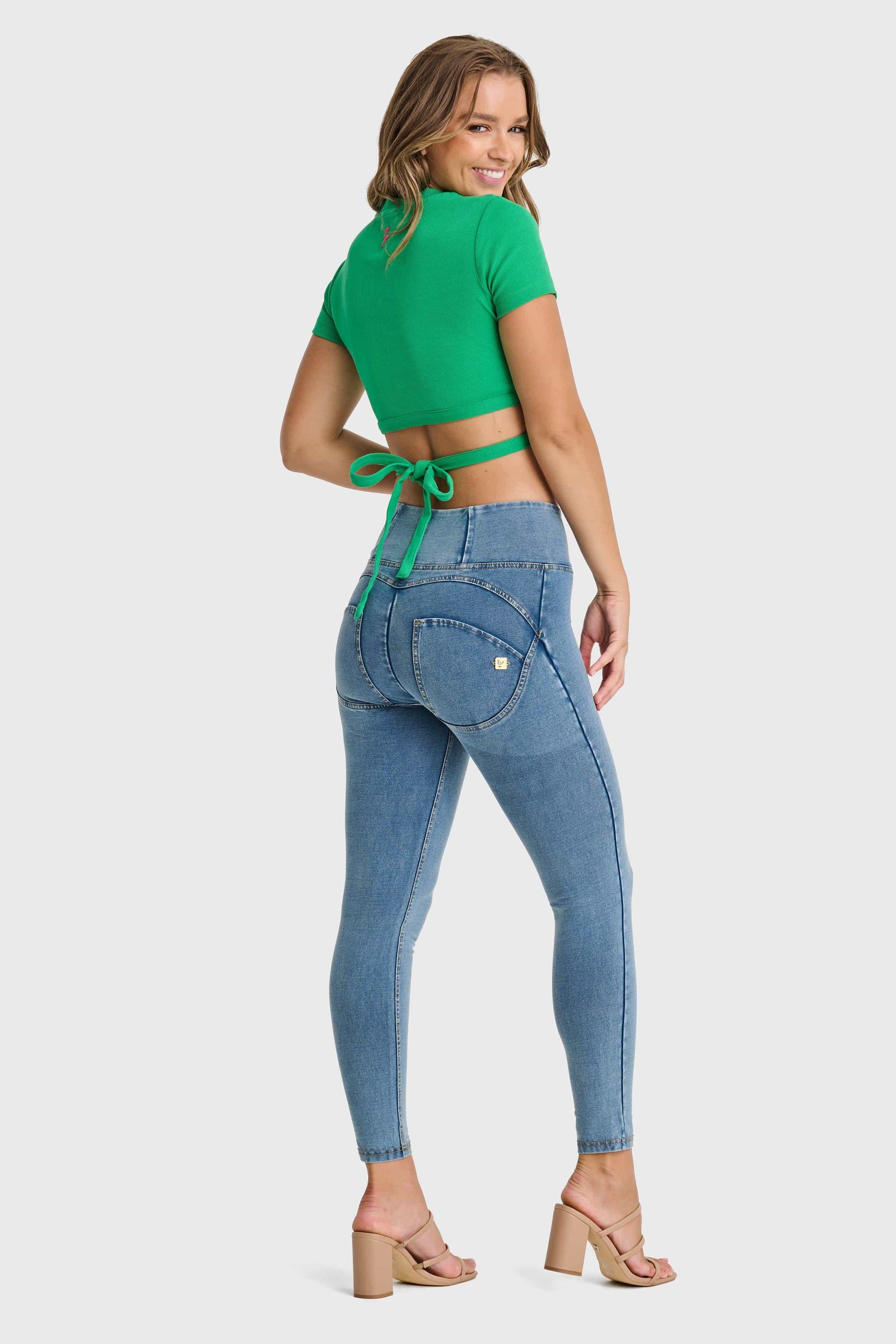 Cropped Wrap Around T Shirt - Green 3