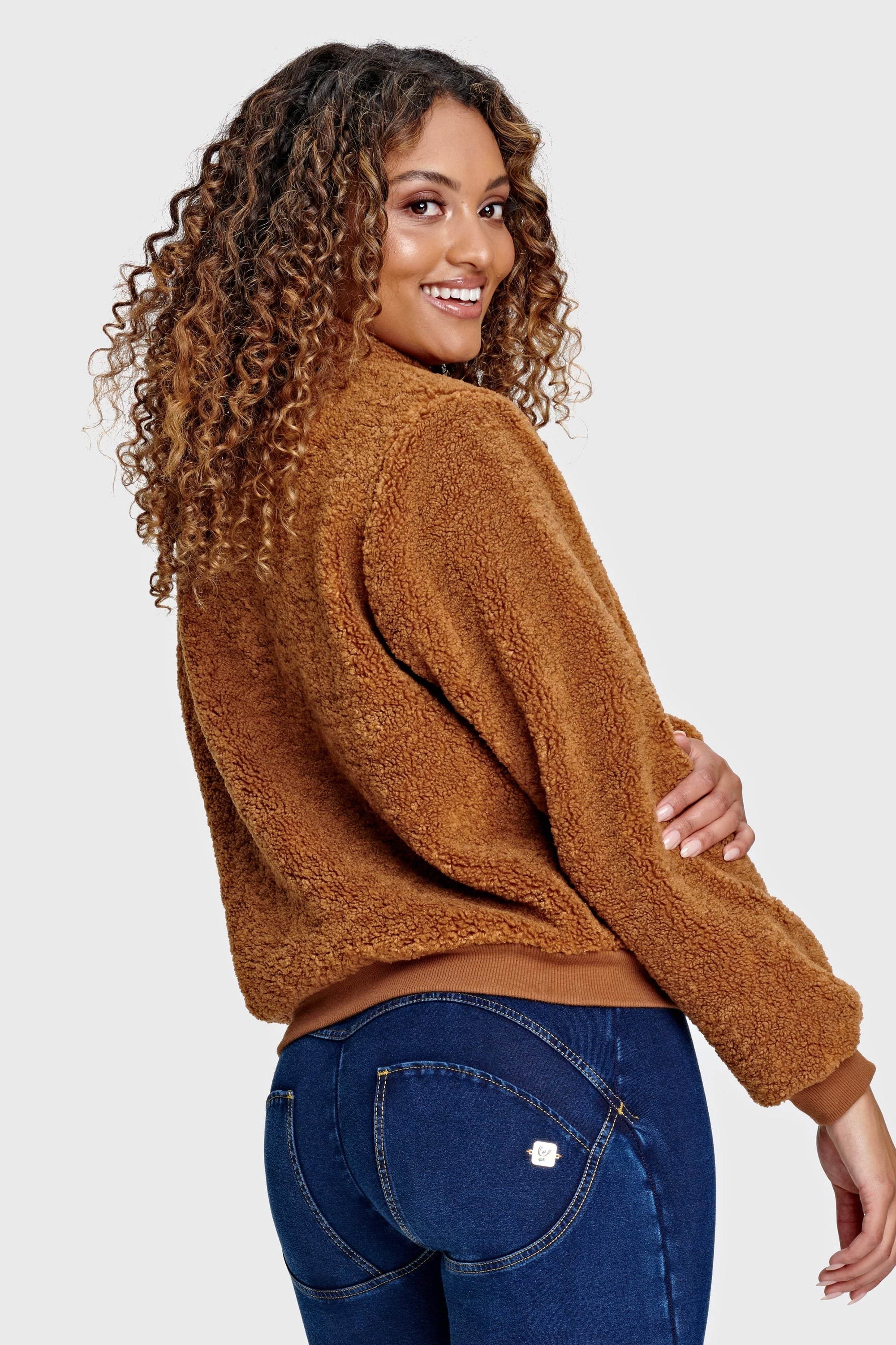 Faux Shearling Jacket - Teddy Brown 3