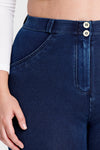 WR.UP® Curvy Denim - High Waisted - Full Length - Dark Blue + Blue Stitching 8