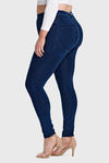WR.UP® Curvy Denim - High Waisted - Full Length - Dark Blue + Blue Stitching 5