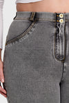 WR.UP® Curvy Denim - High Waisted - Full Length - Grey + Yellow Stitching 8