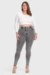 WR.UP® Curvy Denim - High Waisted - Full Length - Grey + Yellow Stitching 7