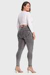 WR.UP® Curvy Denim - High Waisted - Full Length - Grey + Yellow Stitching 6
