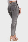 WR.UP® Curvy Denim - High Waisted - Full Length - Grey + Yellow Stitching 4