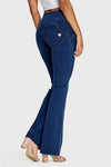 WR.UP® Denim - High Waisted - Bell Bottom Flare - Dark Blue + Blue Stitching 7