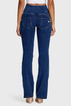 WR.UP® Denim - High Waisted - Bell Bottom Flare - Dark Blue + Yellow Stitching 7