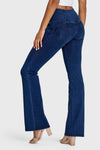 WR.UP® Denim - High Waisted - Bell Bottom Flare - Dark Blue + Blue Stitching 10