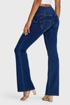WR.UP® Denim - High Waisted - Bell Bottom Flare - Dark Blue + Yellow Stitching 8