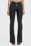 WR.UP® Denim - High Waisted - Bell Bottom Flare - Black + Black Stitching 9