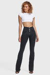 WR.UP® Denim - High Waisted - Bell Bottom Flare - Black + Black Stitching 8
