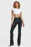 WR.UP® Denim - High Waisted - Bell Bottom Flare - Black + Black Stitching 4