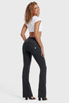 WR.UP® Denim - High Waisted - Bell Bottom Flare - Black + Black Stitching 5